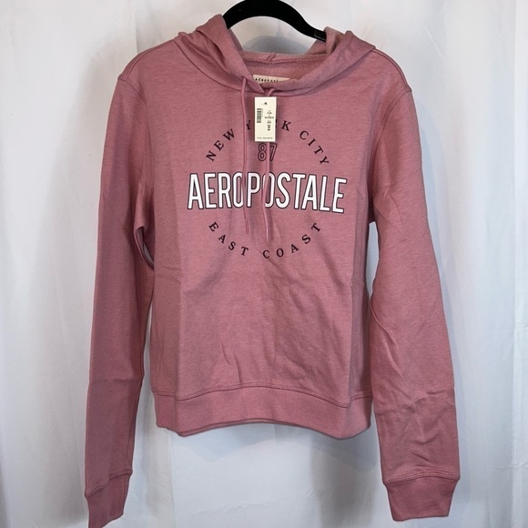 Aeropostale Hoodie V-Neck Pullover Long Sleeve New York City East Coast Cropped - Picture 4 of 9